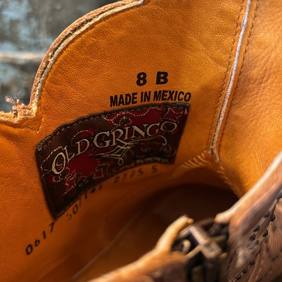 Old Gringo Valentine Dion Brown Tan Floral Beaded Ankle Boots Western 8 - Picture 3 of 15